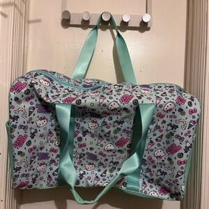 🩵🐱💚🍦Sanrio Hello Kitty Large Travel Duffle Bag 🍒⭐️✨🍍